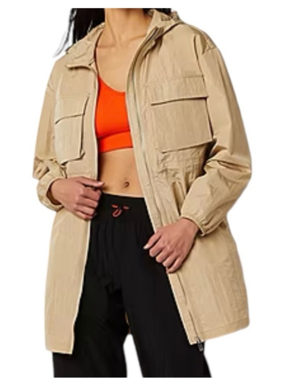 Sports Illustrated Women’s Lightweight Beige Hooded Anorak Jacket Size XS
